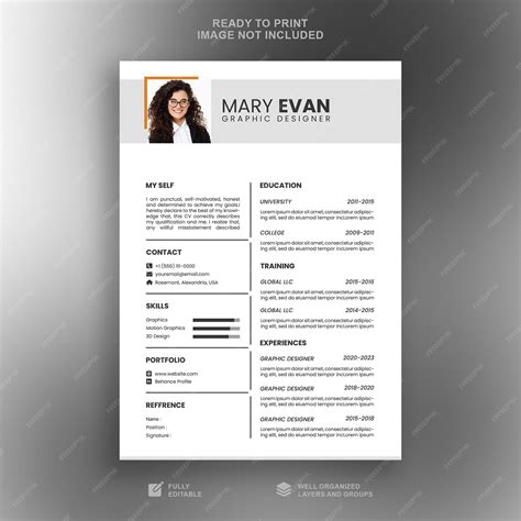 minimal modern professional resume template premium psd