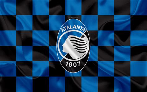 Download wallpapers Atalanta BC, 4k, logo, creative art, black and blue ...