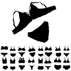 Isolated Silhouette Lingerie Set Royalty Free Vector Image