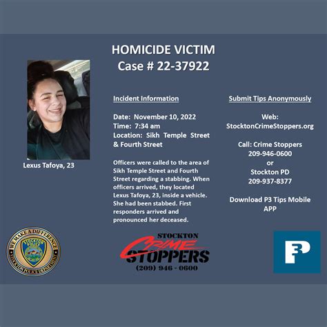 Case #22-37922 – Stockton Crime Stoppers