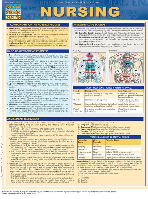 Nursing - ( Assessing LUNG Sounds) - ASSESSMENT TECHNIQUES BASIC HEAD ...