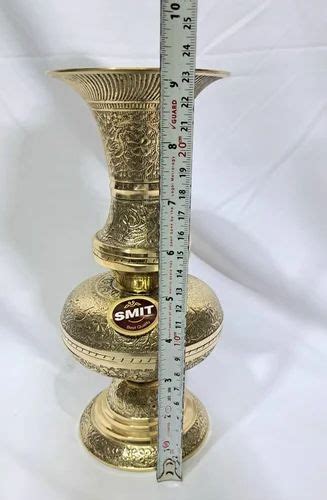 Metal Vases Matt Gold Brass Emboss Flower Pot Size Small At Rs