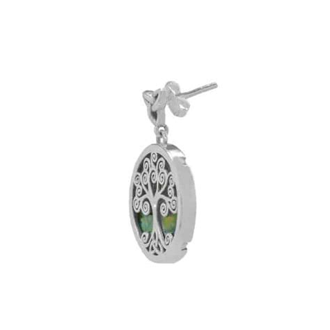 Tree Of Life Silver Heart Connemara Marble Pendant