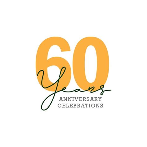 Création De Logo De Célébration Du 60e Anniversaire Vecteur Eps10