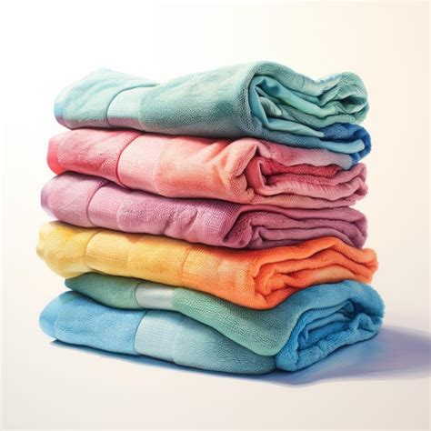 Premium Ai Image Pile Of Colorful Towels Isolated On White Background