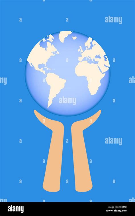 Two Hands Holding The Globe Earth Save The World Concept Climate