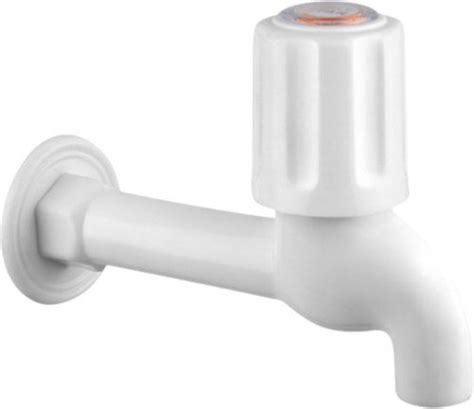 Pvc Plastic Ivory And White Wall Mounted Bib Tap Long Body For Domestic