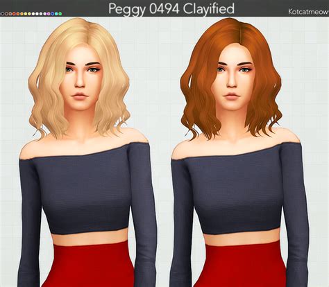 My Sims 4 Blog Peggy 0494 Hair Clayified By Kotcatmeow