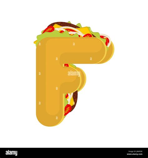 Letter F Tacos Mexican Fast Food Font Taco Alphabet Symbol Mexico