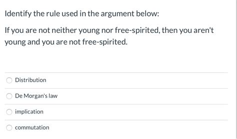 Solved Identify The Rule Of Inference Used In The Argument