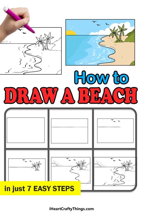 Beach Drawing - How To Draw A Beach Step By Step