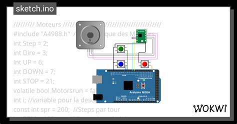 Moteur PAS A PAS Sans Rebond Arret Wokwi ESP32 STM32 Arduino Simulator