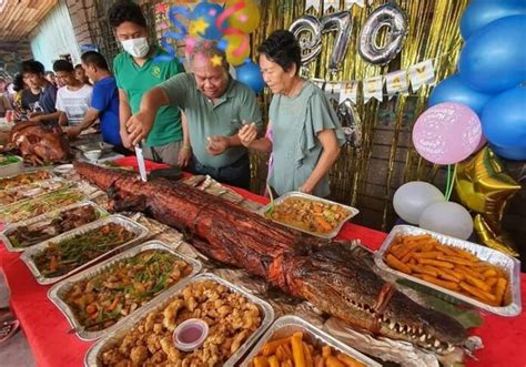 Lechon Buwaya Served at a Birthday Celebration in Davao