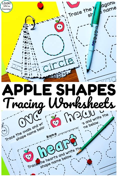 Apple Shapes Printable Apple Shape Tracing Activity