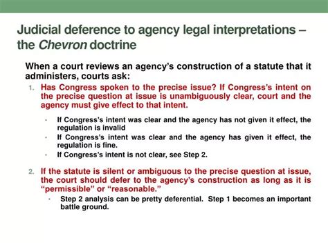 Ppt Judicial Deference To Agency Legal Interpretations The Chevron