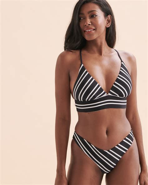 TROPIK Stripes Triangle Bikini Top Diagonal Stripe Bikini Village