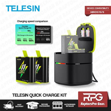 Telesin Fast Charging Box With Battery Set For Gopro Hero