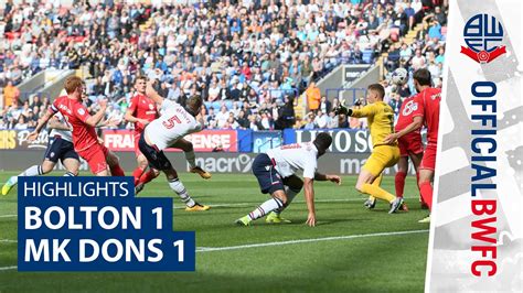 Highlights Bolton 1 1 Mk Dons Youtube