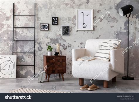 interior design aesthetic elegant living room stock photo