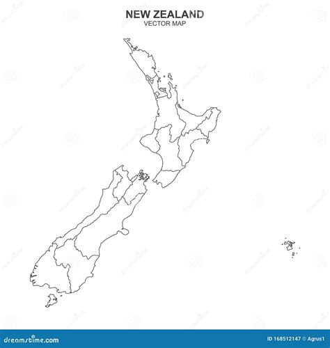 Mapa Político Da Nova Zelândia Isolado Em Fundo Branco Ilustração do