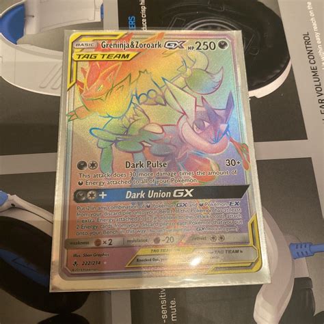 Pokemon Card Greninja Zoroark Gx Tag Team Rainbow Rare