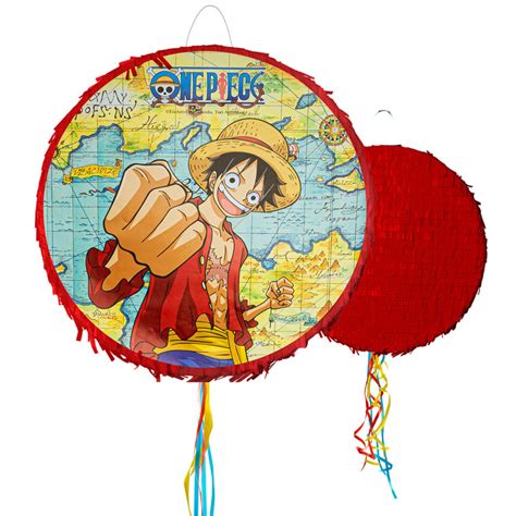 One Piece Pinata rund rot Manga Luffy 40 cm Party Deko für Kinder