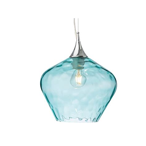 Firstlight Titan Single Classic Ceiling Pendant Light With Aqua Glass 2930aq Lighting From The