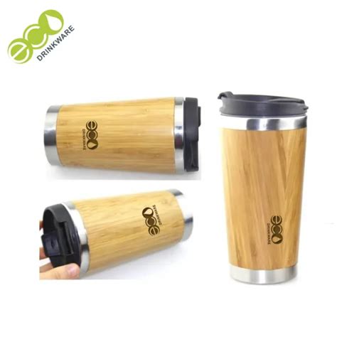 Oz Personalized Stainless Steel Bamboo Travel Mug Leak Proof Lid