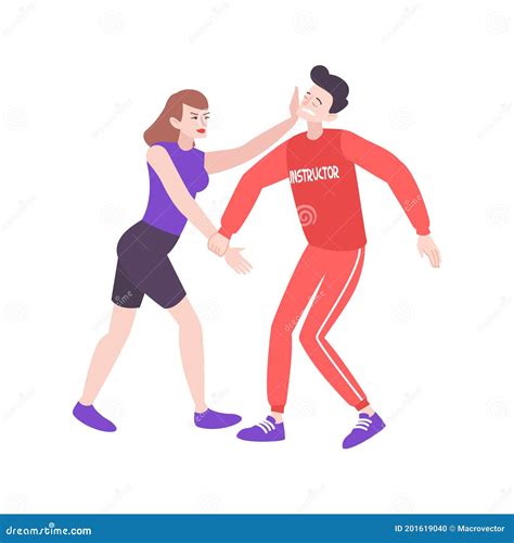 Self Defense Training Composition Stock Illustration Illustration Of