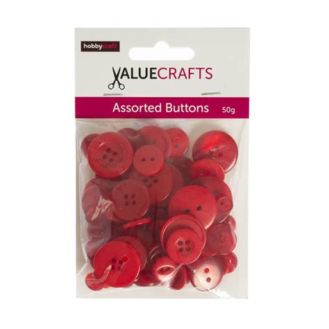 red buttons pack  hobbycraft