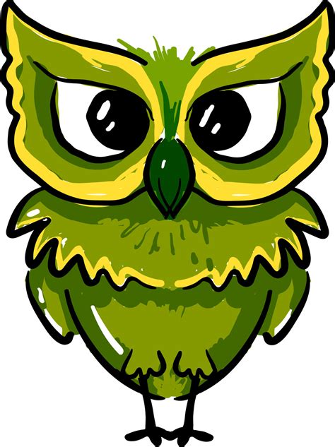 Green Owl Clip Art