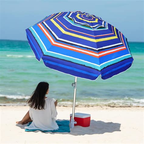 Ammsun 7ft Heavy Duty Beach Umbrella With Sand Anchor And Tilt Sun