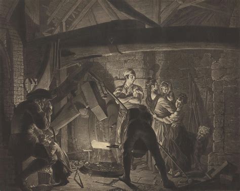 An Iron Forge Drawing by Richard Earlom after Joseph Wright - Fine Art America