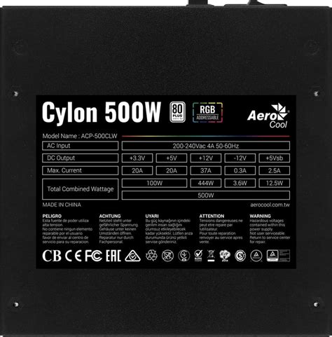 Блок питания AeroCool Cylon 500 (ACPW-CL50AEC.11) 500W купить в ...