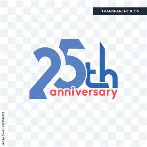 25th anniversary vector icon isolated on transparent background, 25th ...