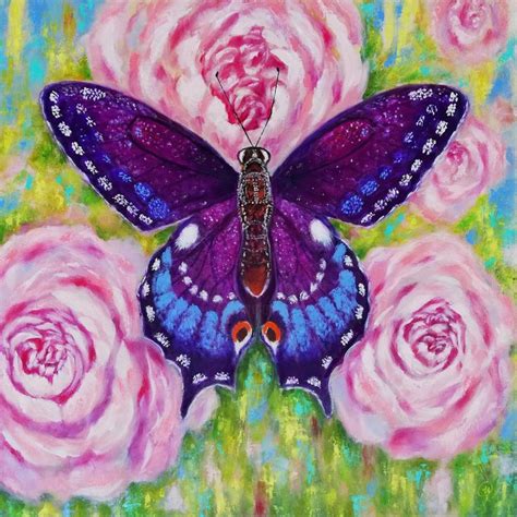 Purple Butterfly, Painting by Iryna Fedarava | Artmajeur | Purple ...