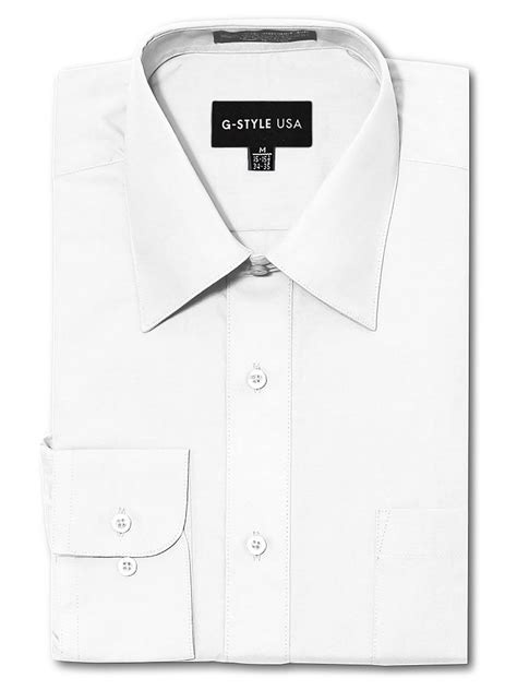 G Style Usa Mens Regular Fit Long Sleeve Solid Color Dress Shirts