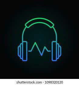 Blue Dj Headphones Sound Wave Vector Stock Vector Royalty Free