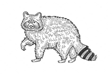 Raccoon animal sketch vector | Vector Graphics ~ Creative Market