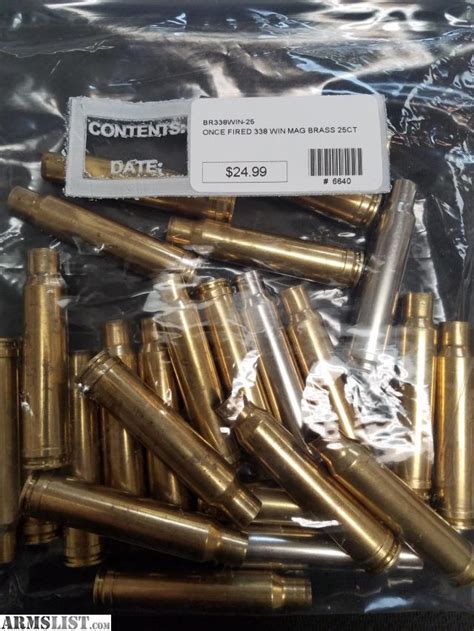 Armslist For Sale Once Fired 338 Win Mag Brass 25 Count