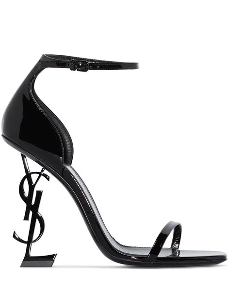 Ysl Heels Black Heels Black Sandals Leather Sandals Patent Leather