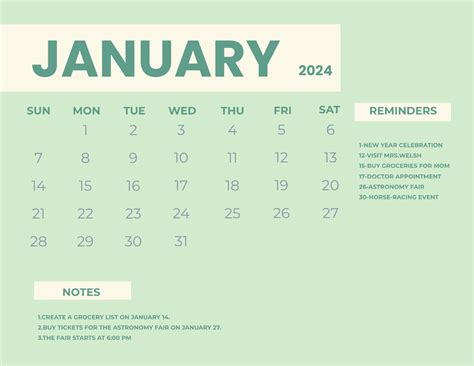 Free Black And White January Calendar Template Edit Online