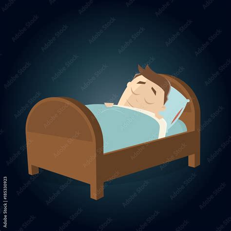 Man Sleeping In Bed Clipart