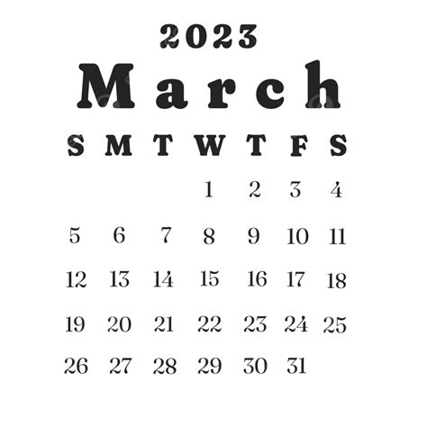 Calendrier Chevron Mars 2023