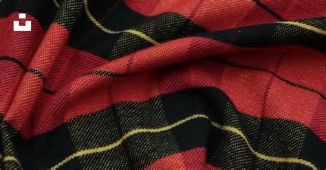 A close up of a red and black plaid fabric photo – Free Fabrics Image ...