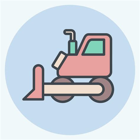 Icon Bulldozer Related To Mining Symbol Color Mate Style Simple