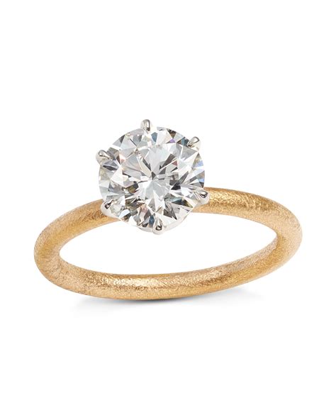 6-Prong Round Brilliant Cut Diamond and Yellow Gold Ring – Turgeon Raine