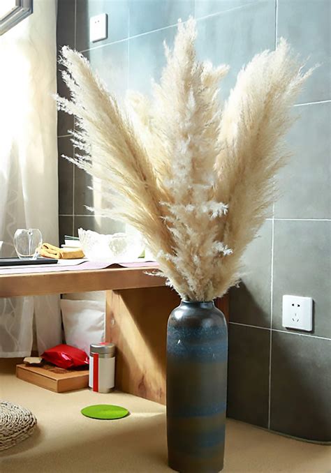 Buy NaturalNH 3 Stems Of Fluffy Natural Dried Pampas Grass Decor Pampas