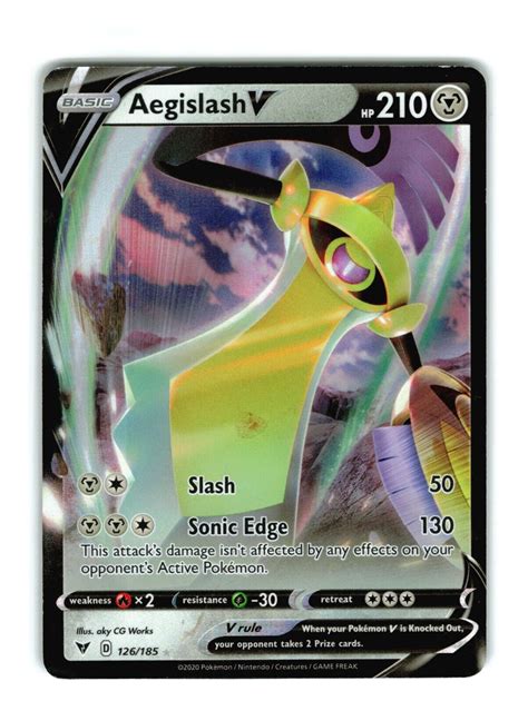 Pokemon Aegislash V Holo Ultra Rare Vivid Voltage Near Mint Nm