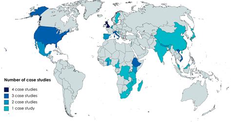 World map illustrating the origin of case studies Geographical... | Download Scientific Diagram